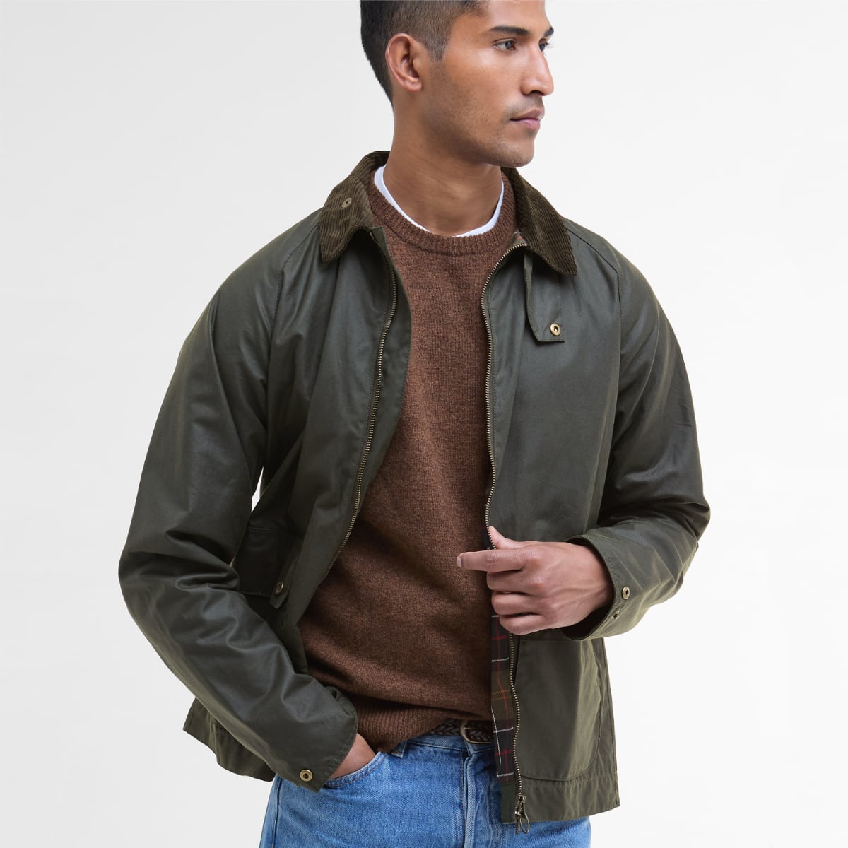 Barbour Bedale SHORT Men's Waxed Jacket | Fern