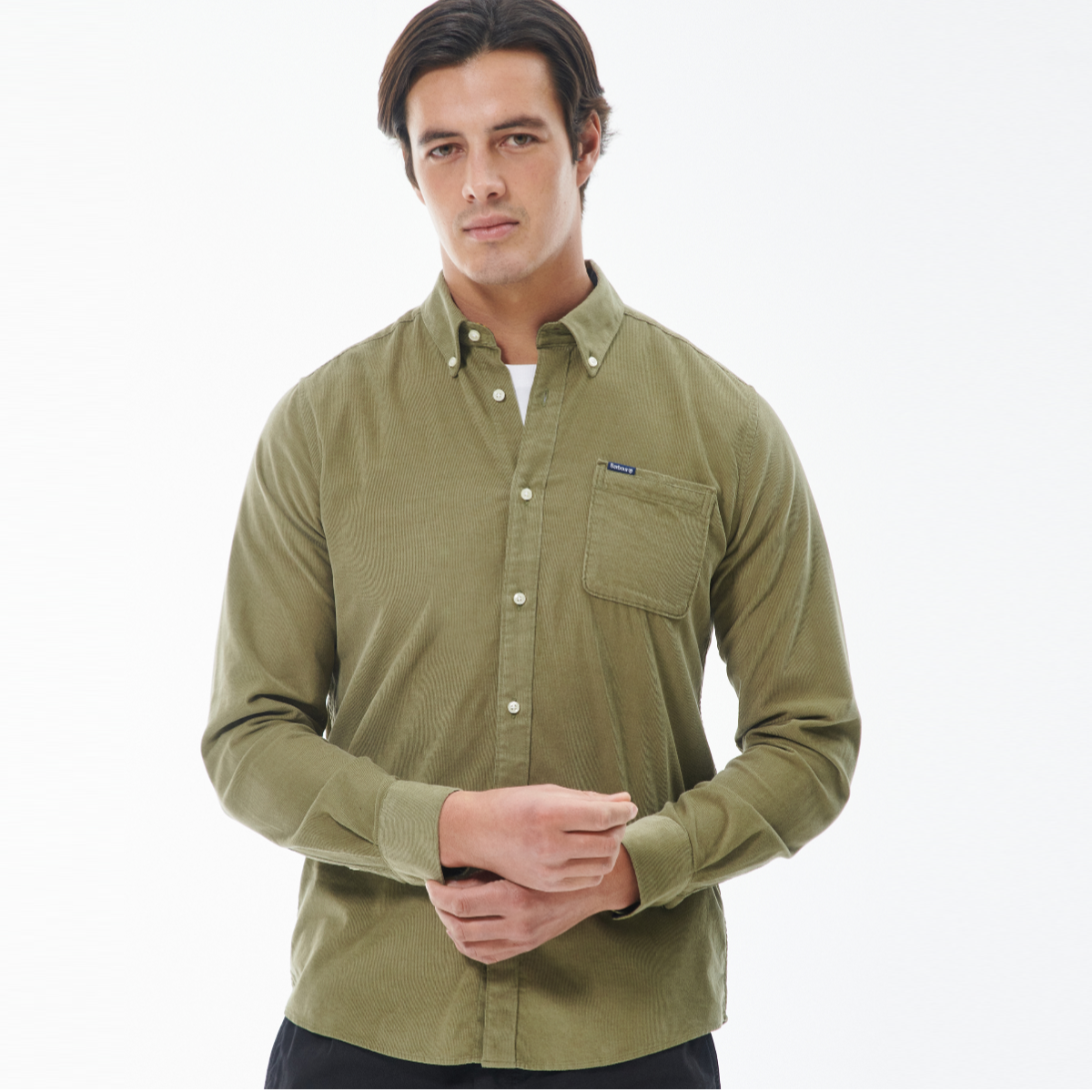 Barbour Ramsey Tailored Fit Men's Shirt | Bleached Olive