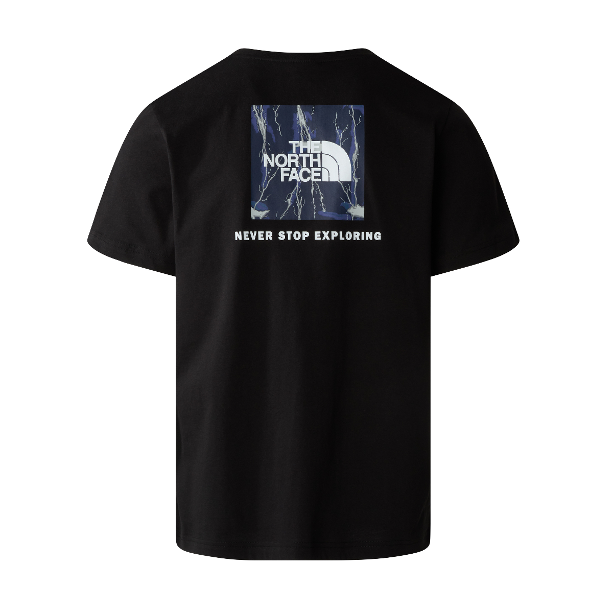 The North Face Redbox Men's T-Shirt | TNF Black (Summit Navy Lightning Print)