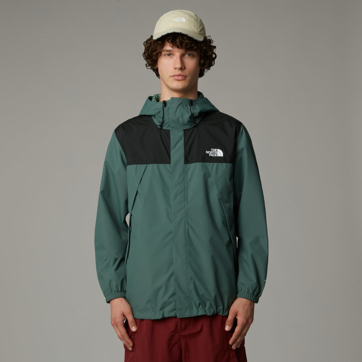 The North Face Antora Waterproof Men's Jacket | Duck Green-TNF Black