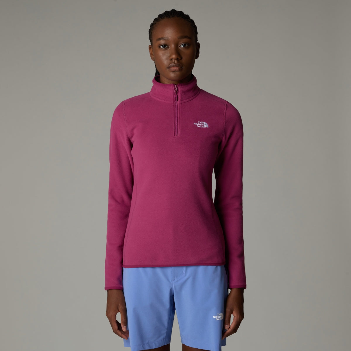 The North Face 100 Glacier 1/4 Zip Fleece Women's Jacket | Cyber Berry