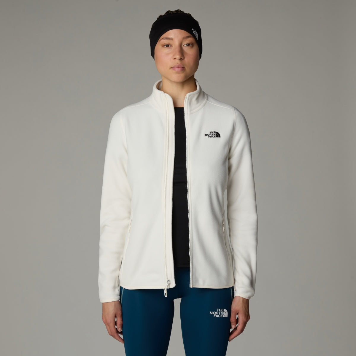 The North Face 100 Glacier Full Zip Fleece Women's Jacket | White Dune-NPF