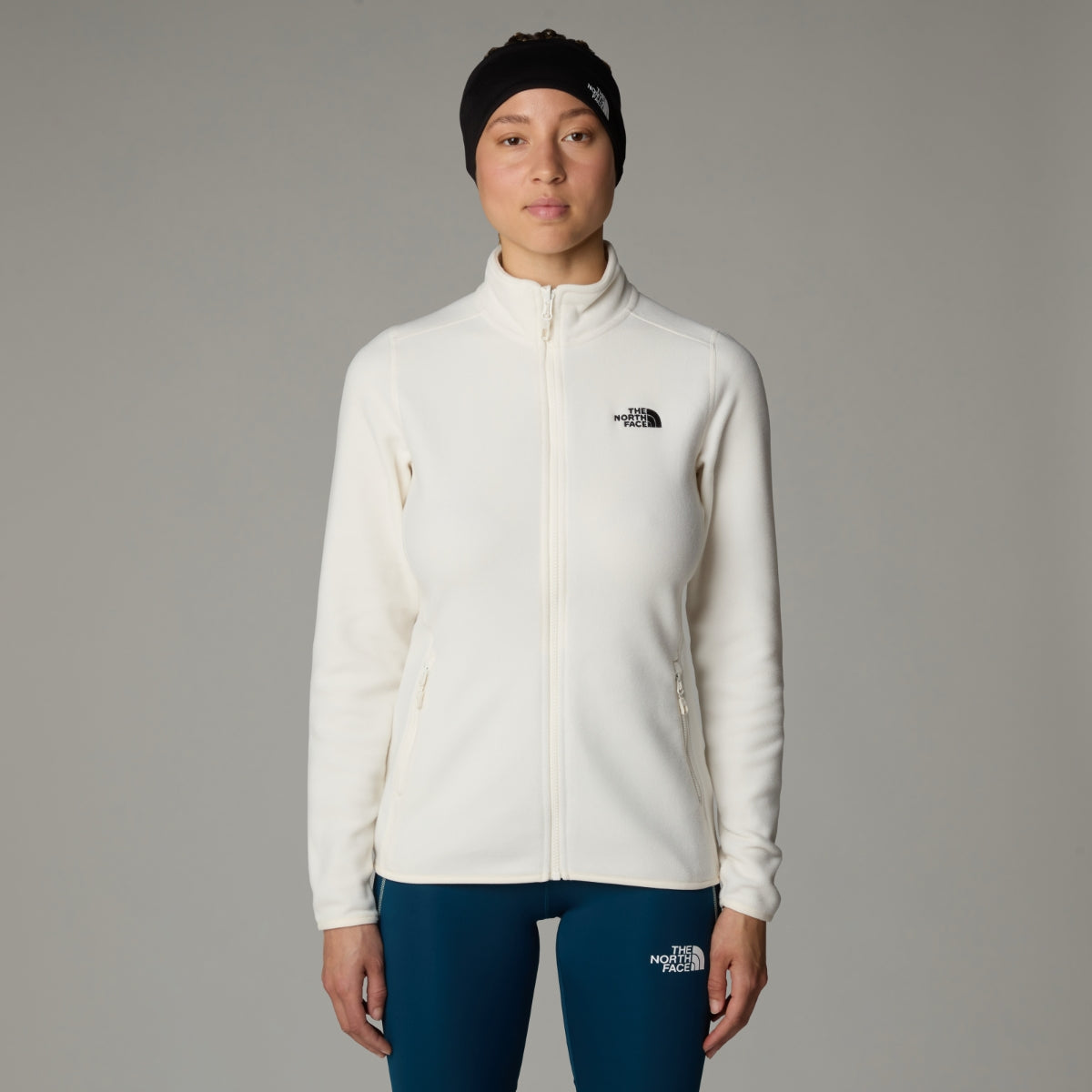 The North Face 100 Glacier Full Zip Fleece Women's Jacket | White Dune-NPF