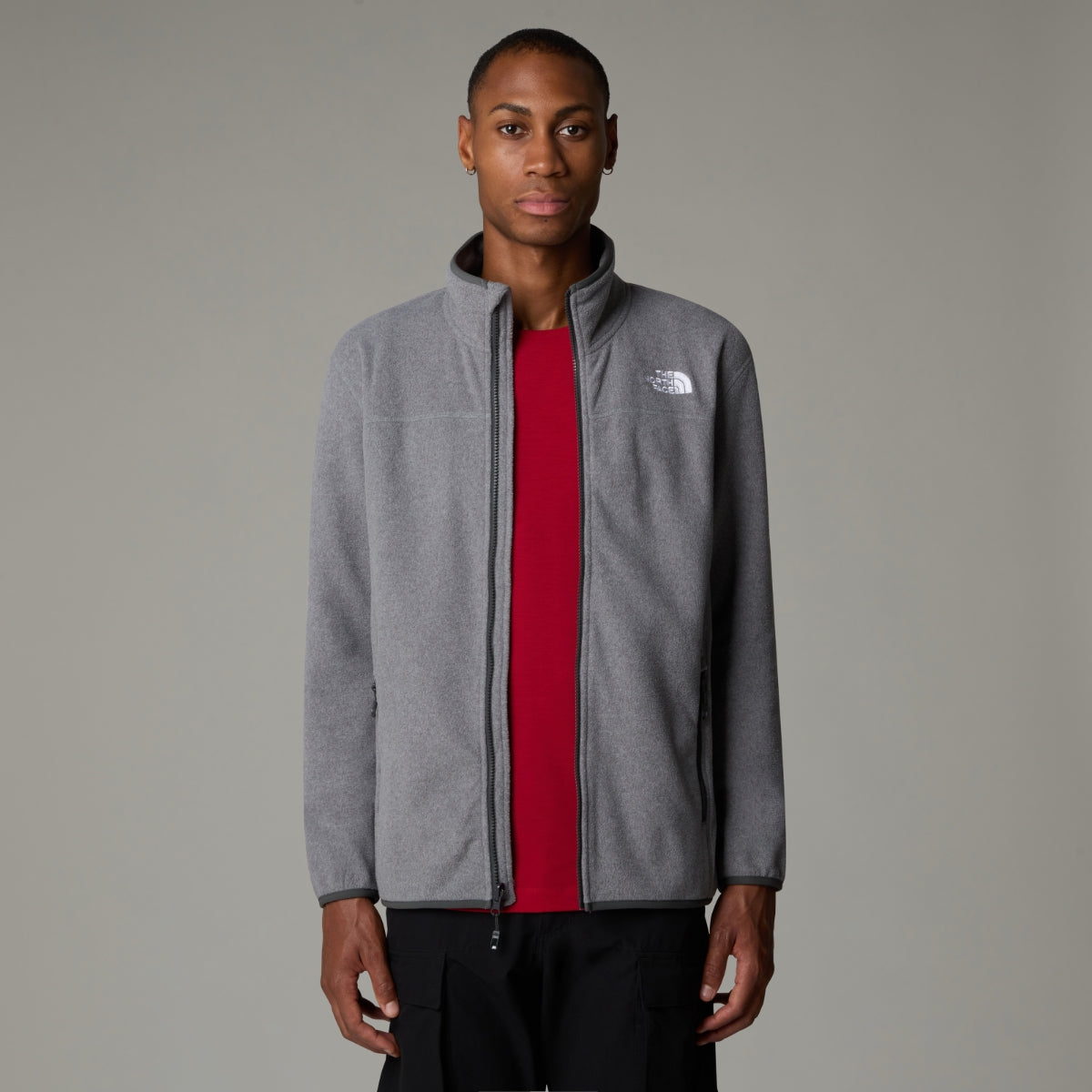 The North Face 100 Glacier Full Zip Fleece Men's Jacket | TNF Medium Grey Heather-NPF