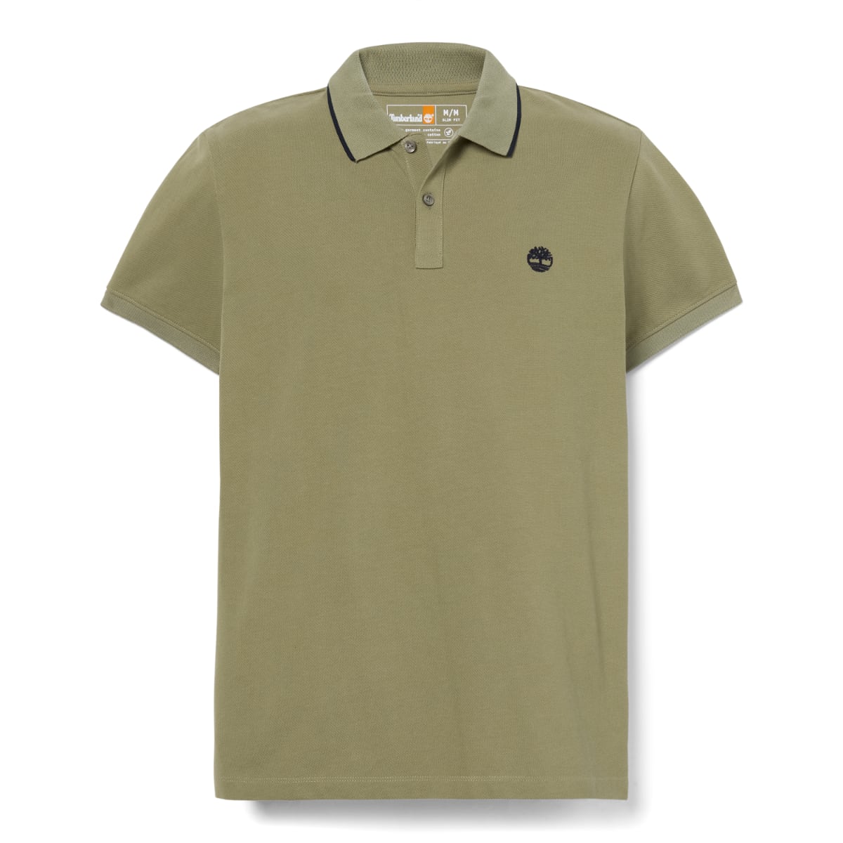 Timberland Millers River Piquet Men's Polo | Olive (Navy collar stripe)