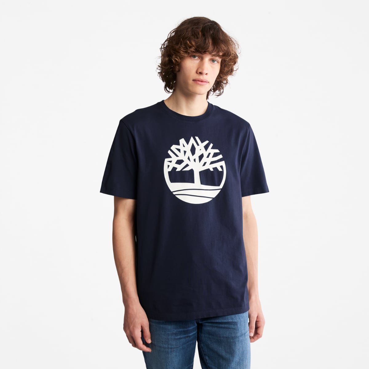 Timberland Kennenec River Tree Logo Men's T-Shirt | Navy