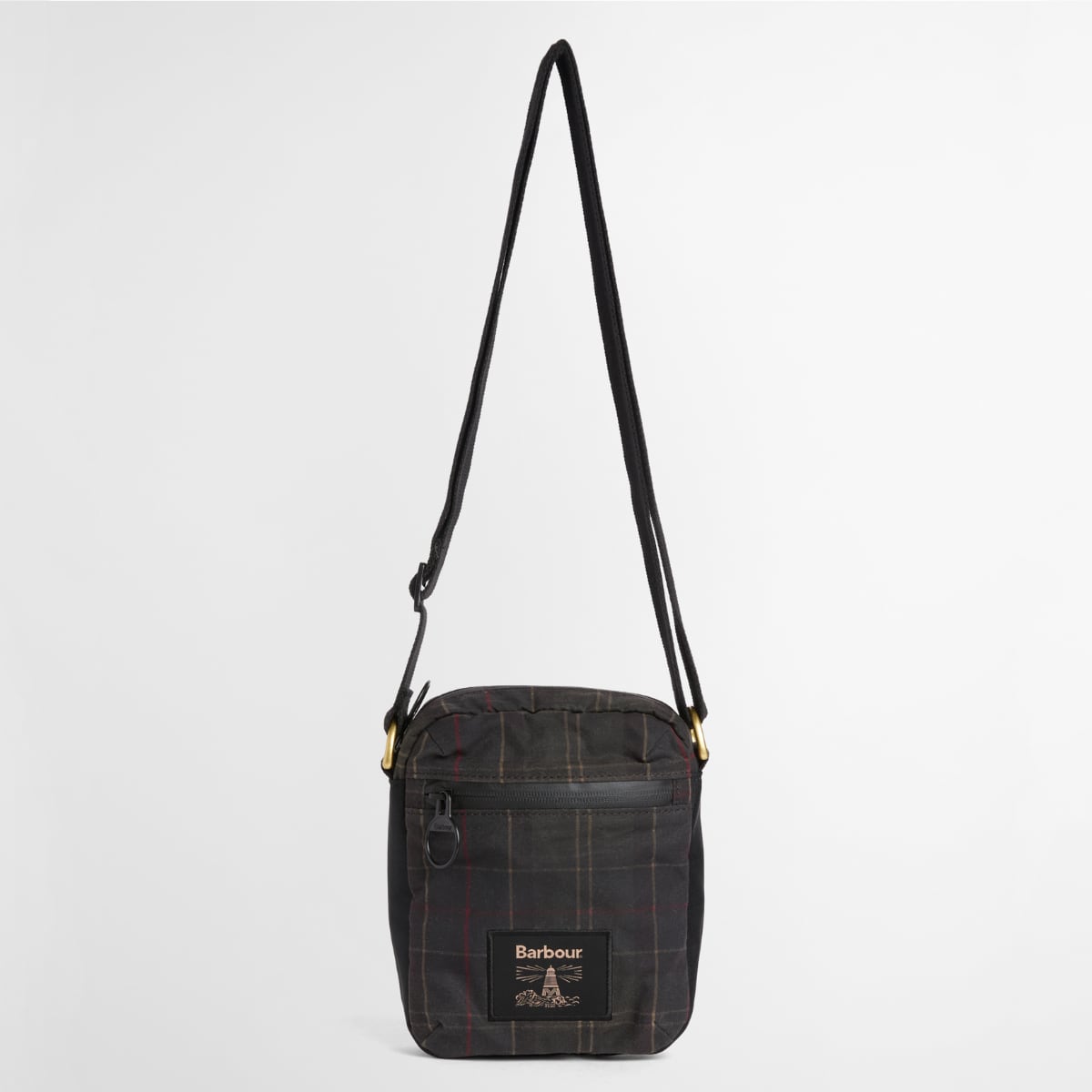 Barbour Field Tartan Waxed Crossbody Bag | Dark Classic Tartan
