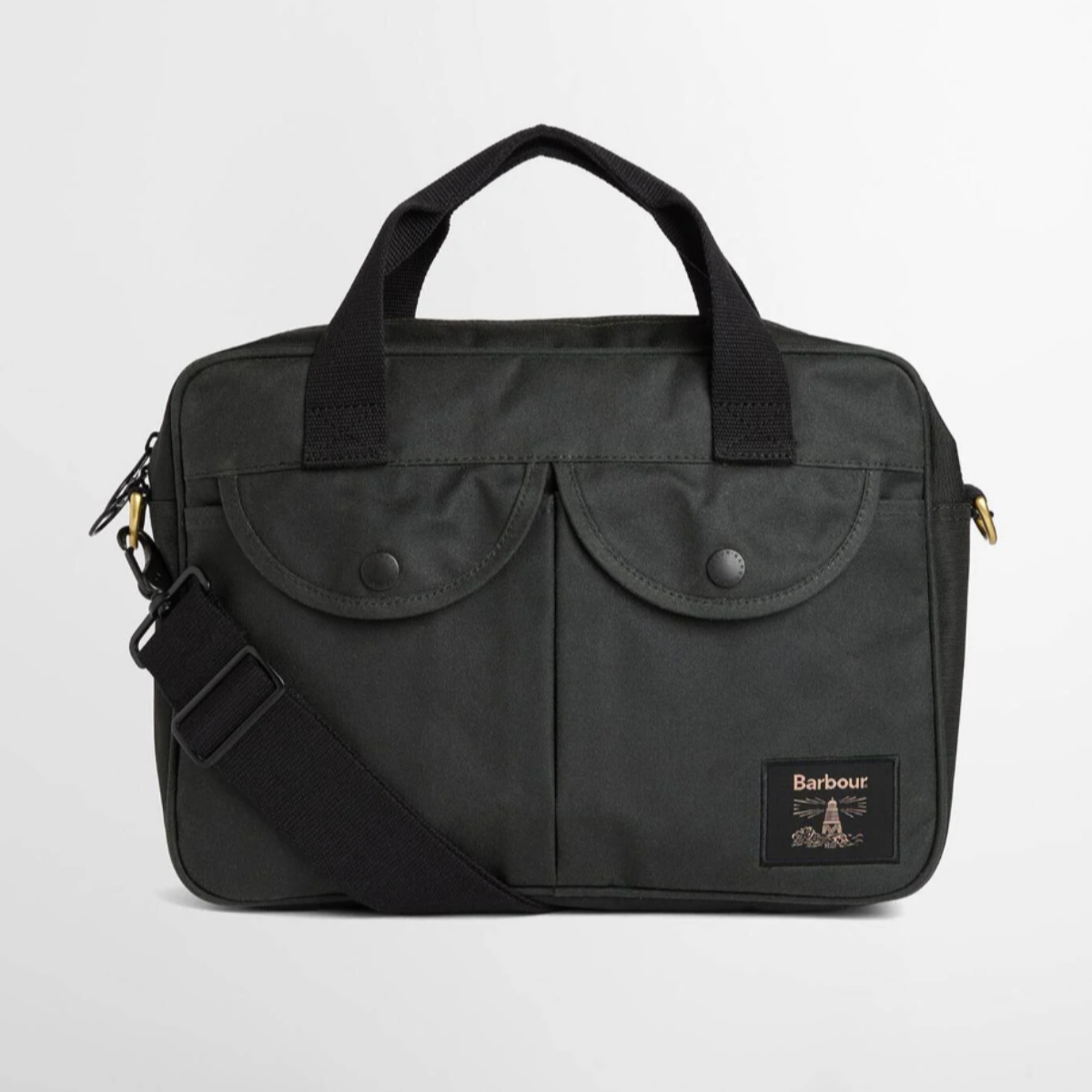 Barbour Field Wax Laptop Bag | Sage