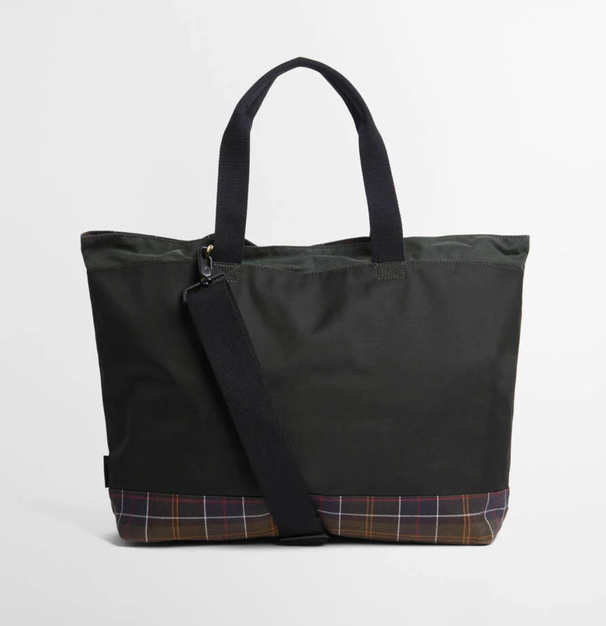 Barbour Field Wax Tote Bag | Sage / Classic Tartan