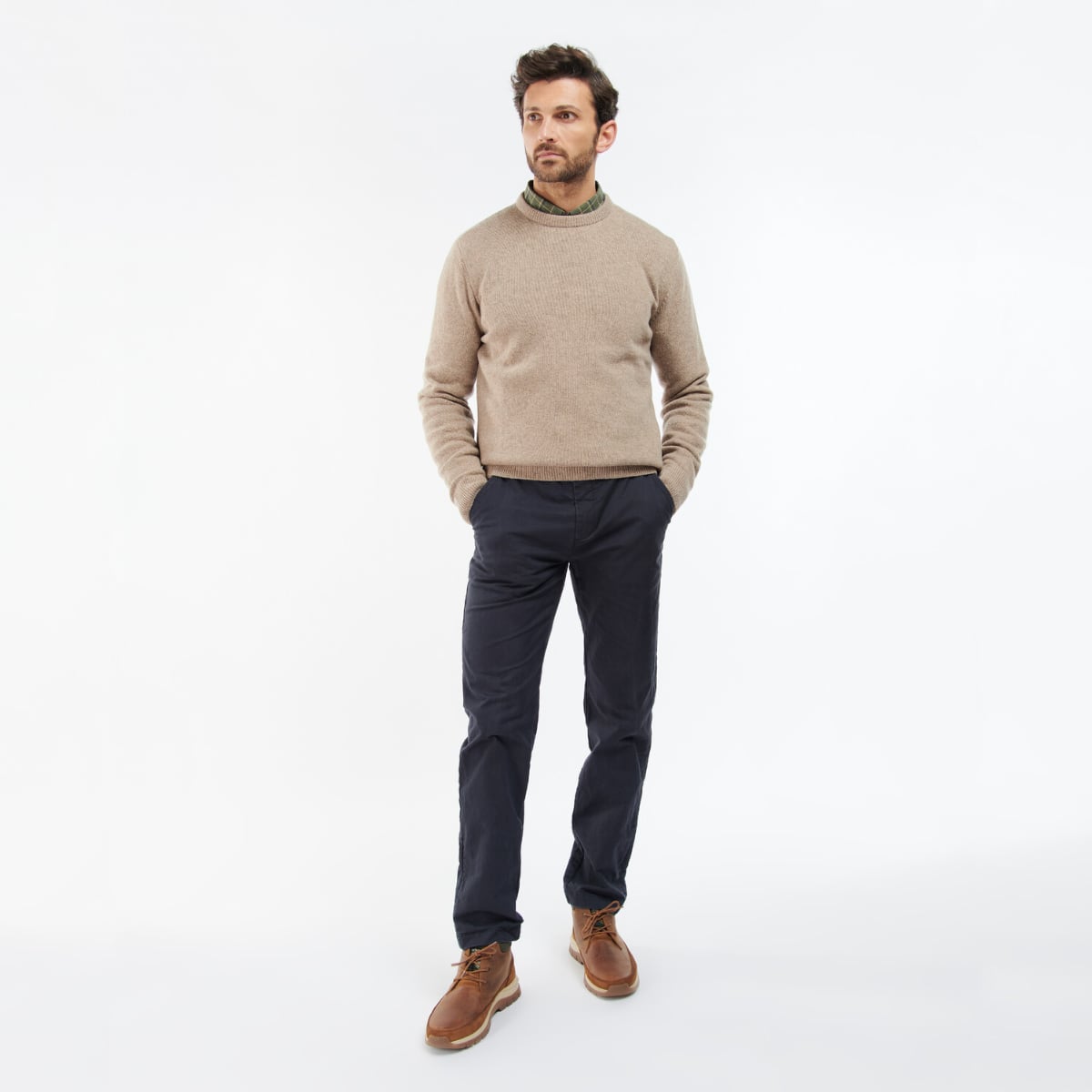 Barbour Nelson Essential Crew Men's Jumper | Stone