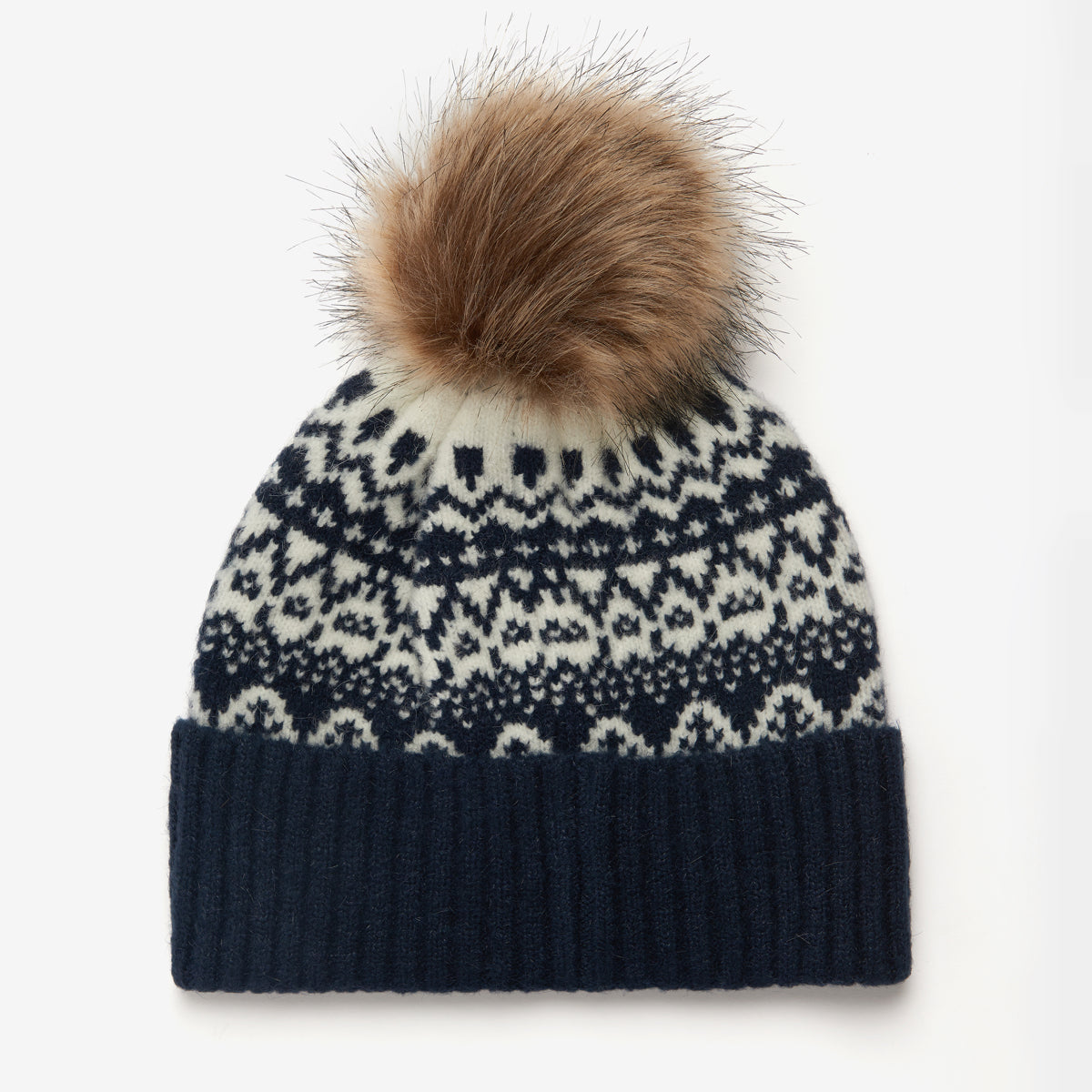 Barbour Alpine Fairisle Pom Beanie | Navy