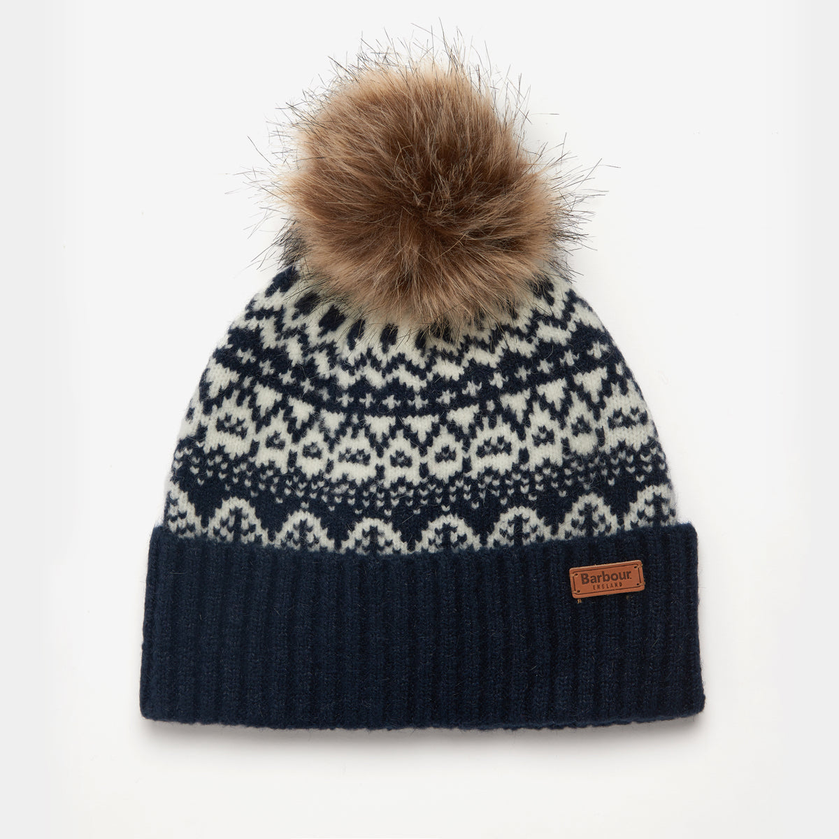 Barbour Alpine Fairisle Pom Beanie | Navy