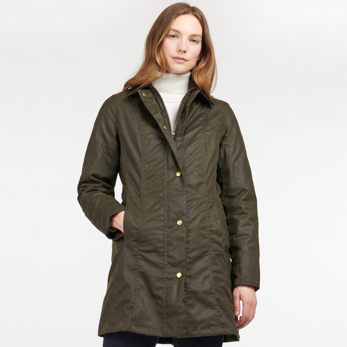 Barbour Belsay Women's Waxed Jacket | Olive