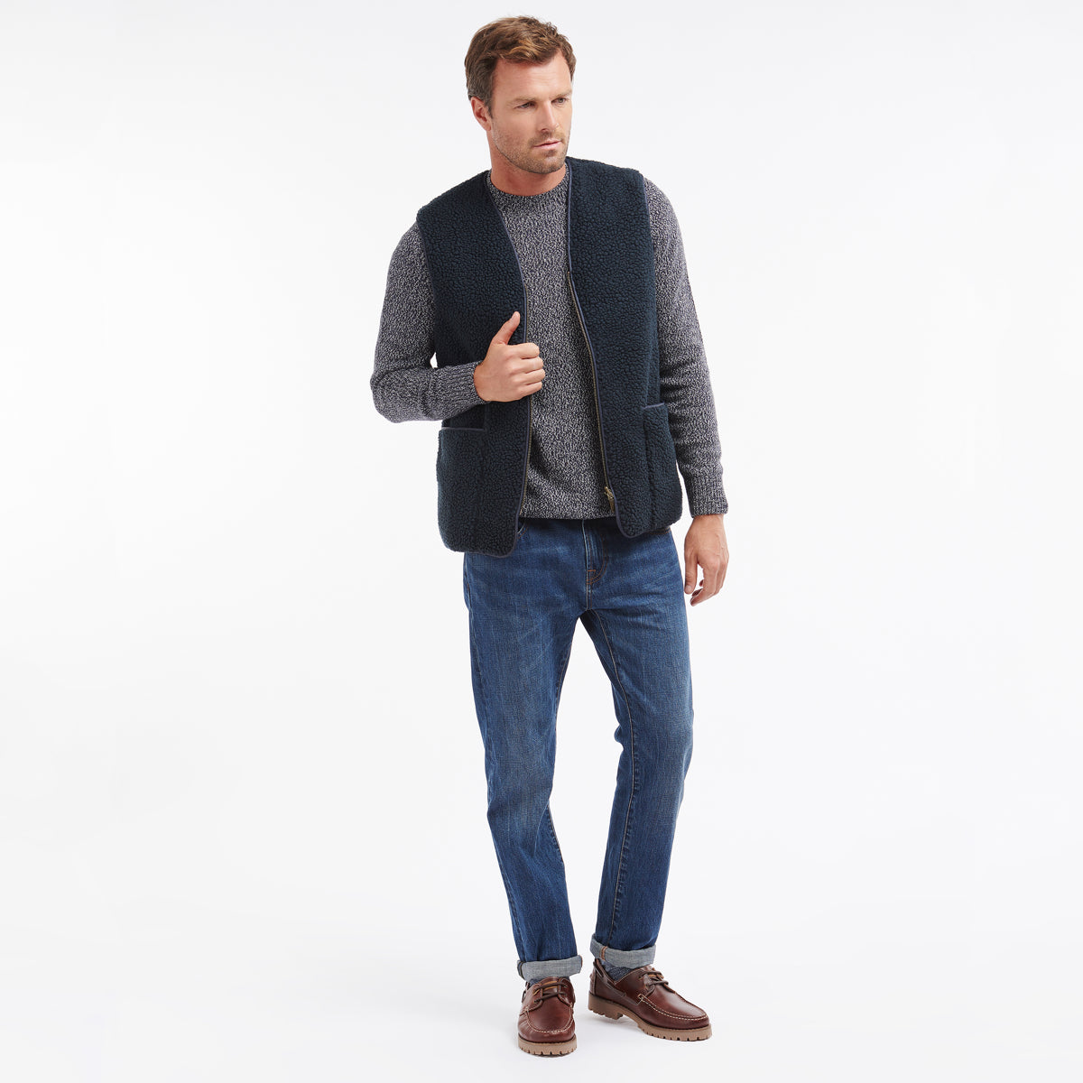 Barbour Berber Zip-In Men's Liner | Navy