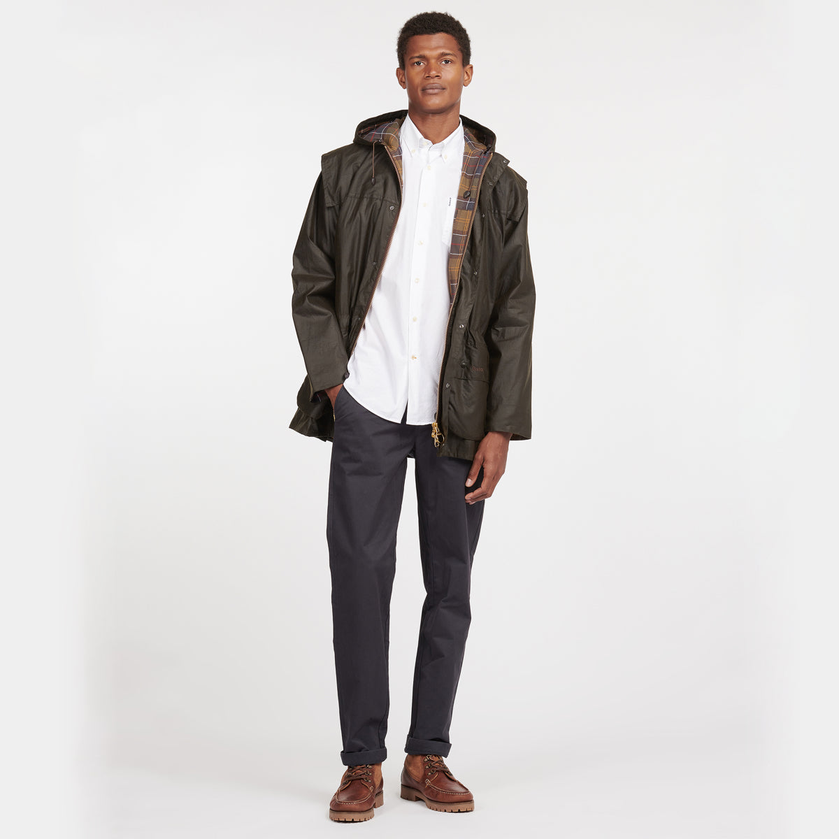 Barbour Classic Durham Men's Waxed Jacket | Olive