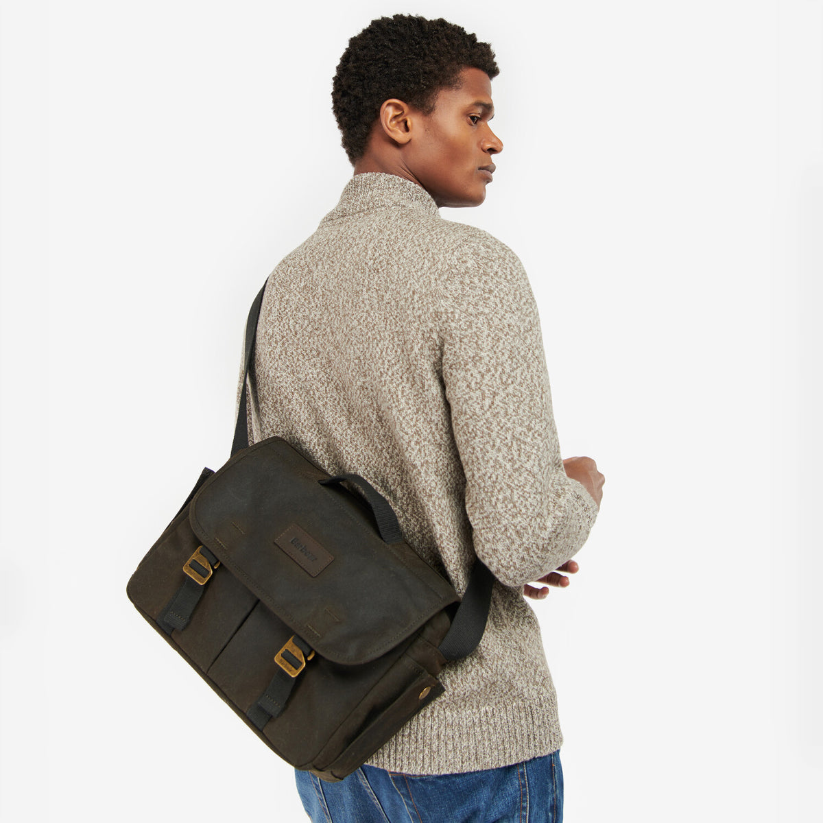 Barbour Essential Wax Satchel | Olive