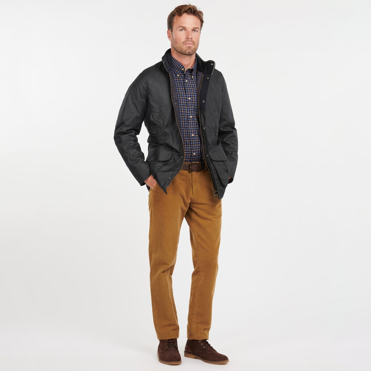 Barbour Hereford Men's Waxed Jacket | Navy