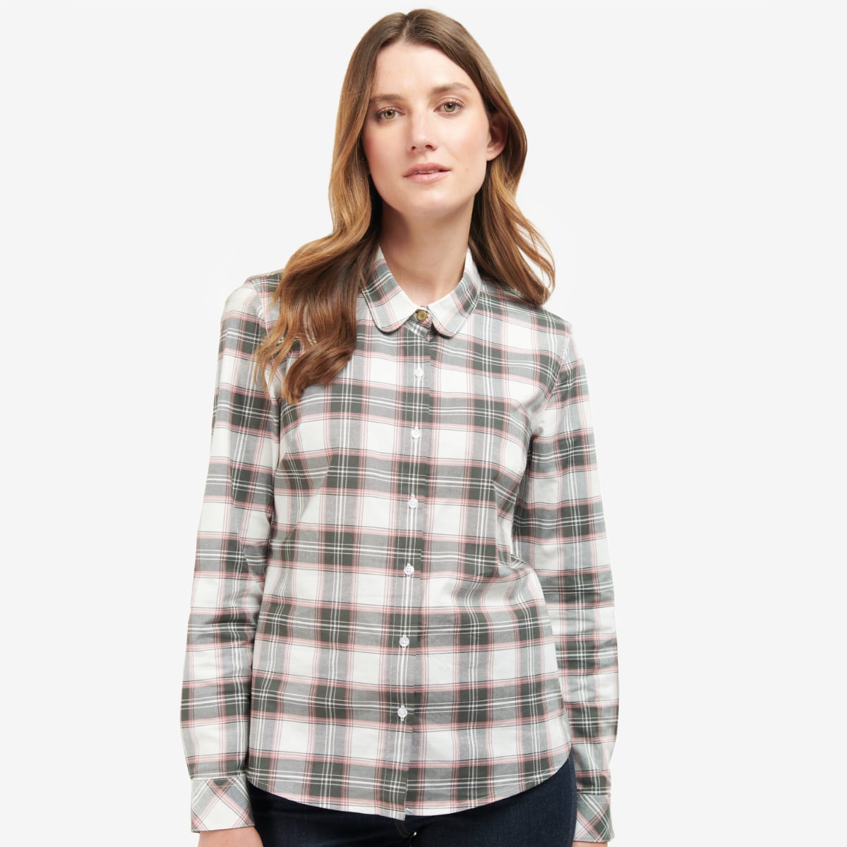 Barbour Daphne Women's Shirt | Cloud | Olive Check