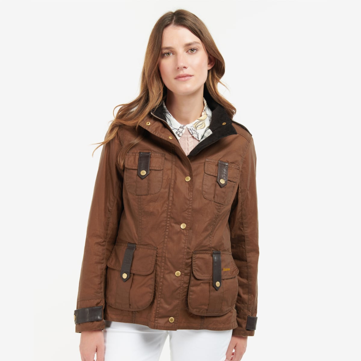 Barbour Premium Defence Women's Waxed Jacket | Tan (Ancient Tartan lining)