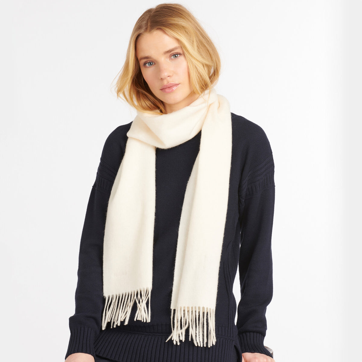 Barbour Lambswool Woven Scarf | Cream