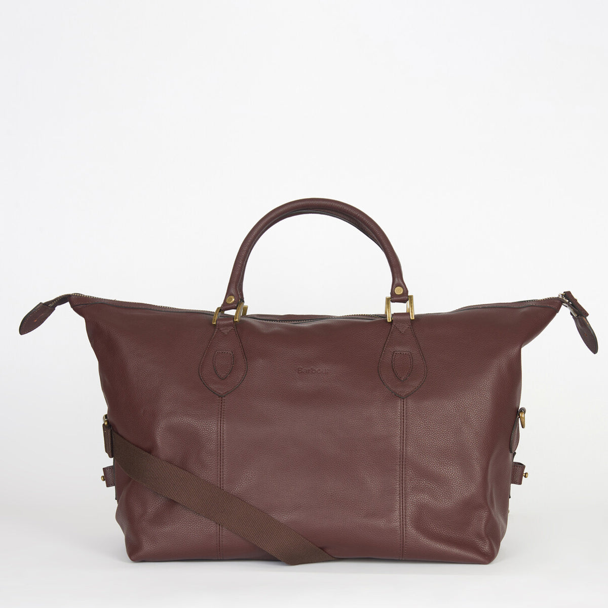 Barbour Leather Medium Travel Explorer Holdall | Dark Brown
