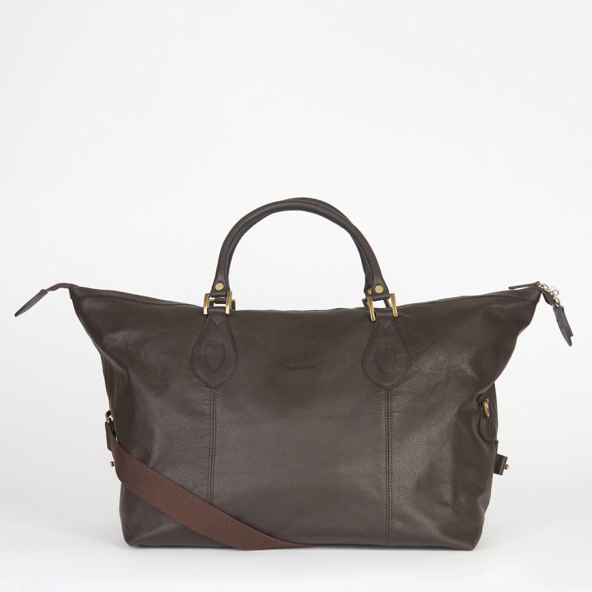 Barbour Leather Medium Travel Explorer Holdall | Chocolate