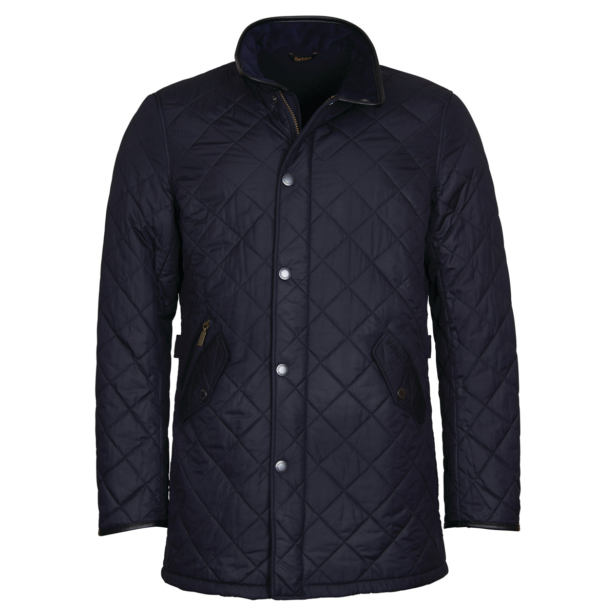 Barbour Long Powell Quilted Men's Jacket | Navy