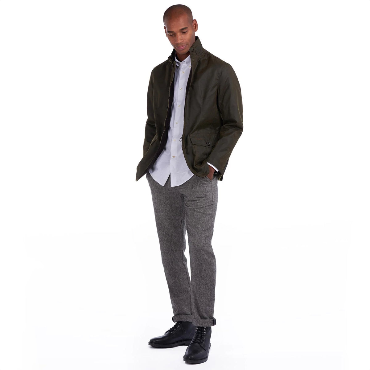 Barbour Lutz Men's Waxed Jacket | Olive