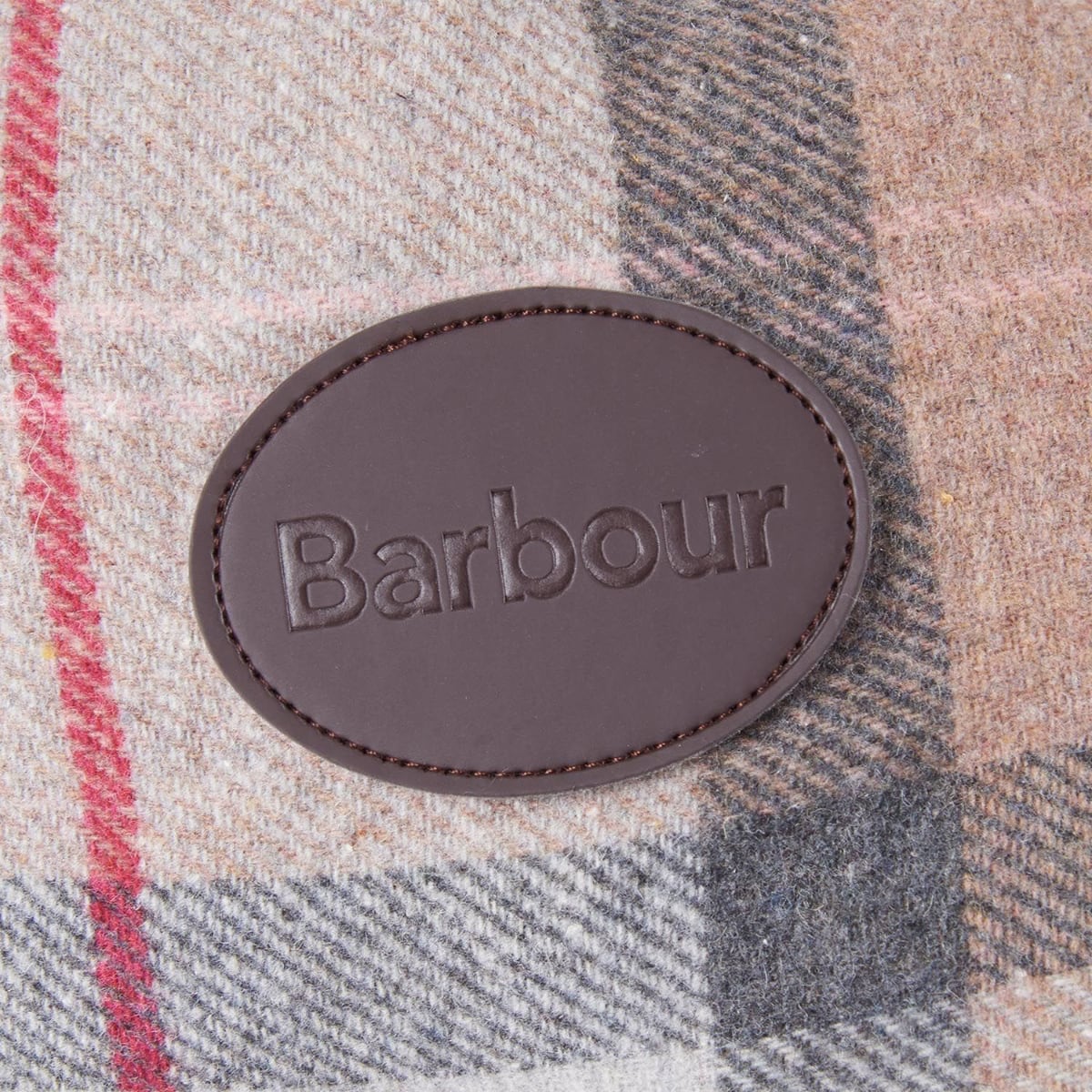 Barbour Luxury Dog Bed 30 Inch  | Taupe/Pink Tartan