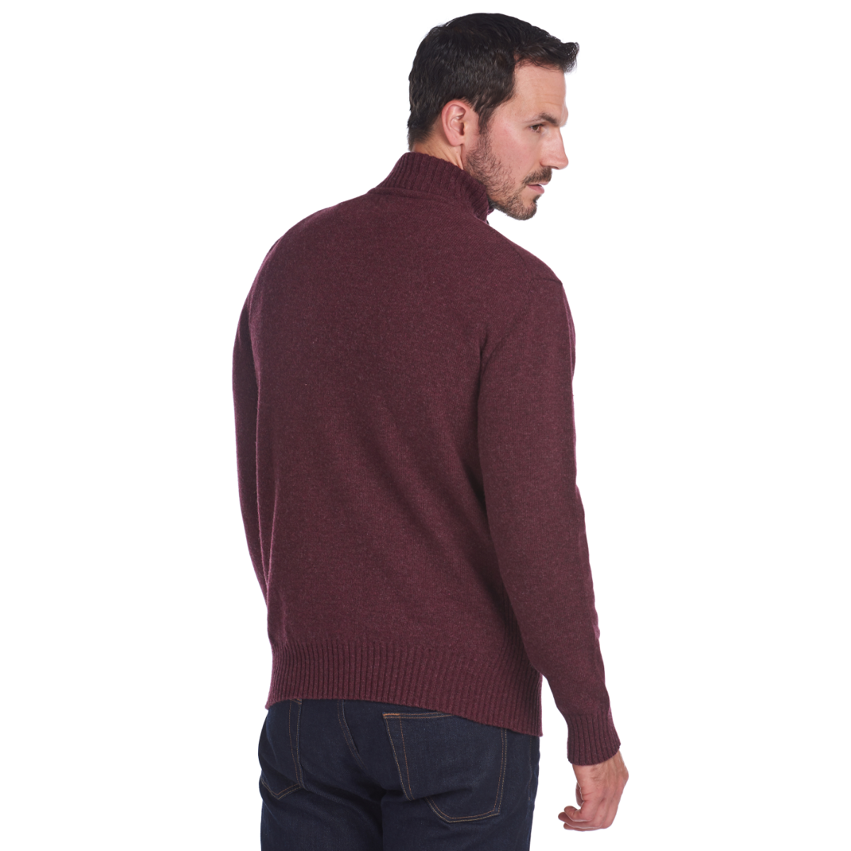 Barbour Essential Lambswool Half Zip Men s Jumper Merlot