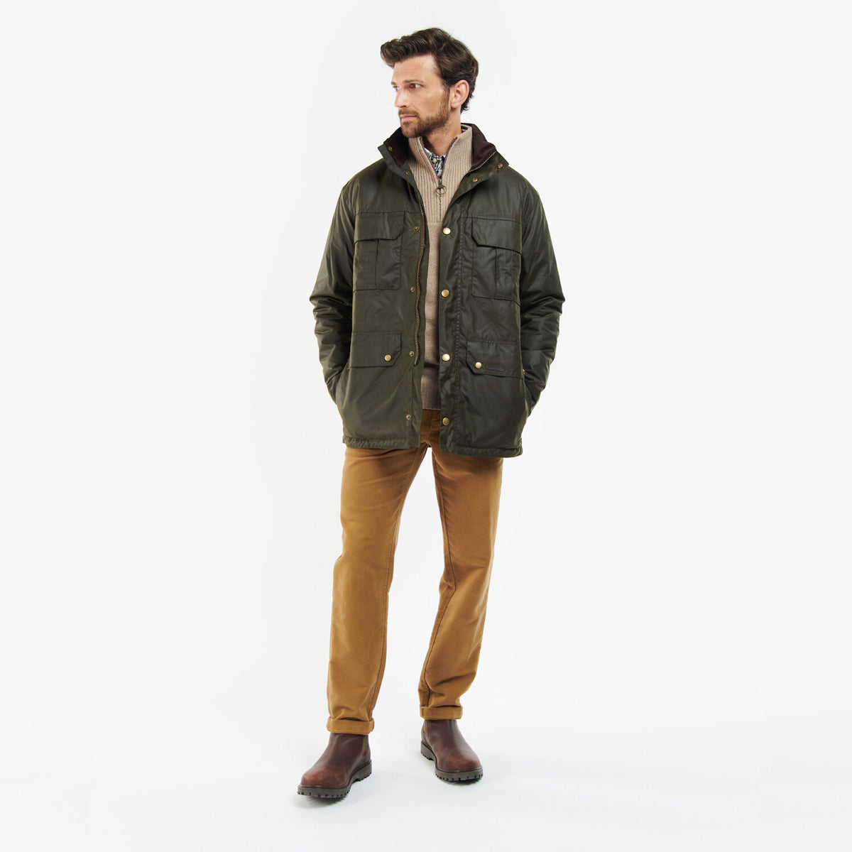 Barbour Malcolm Men's Waxed Jacket | Archive Olive