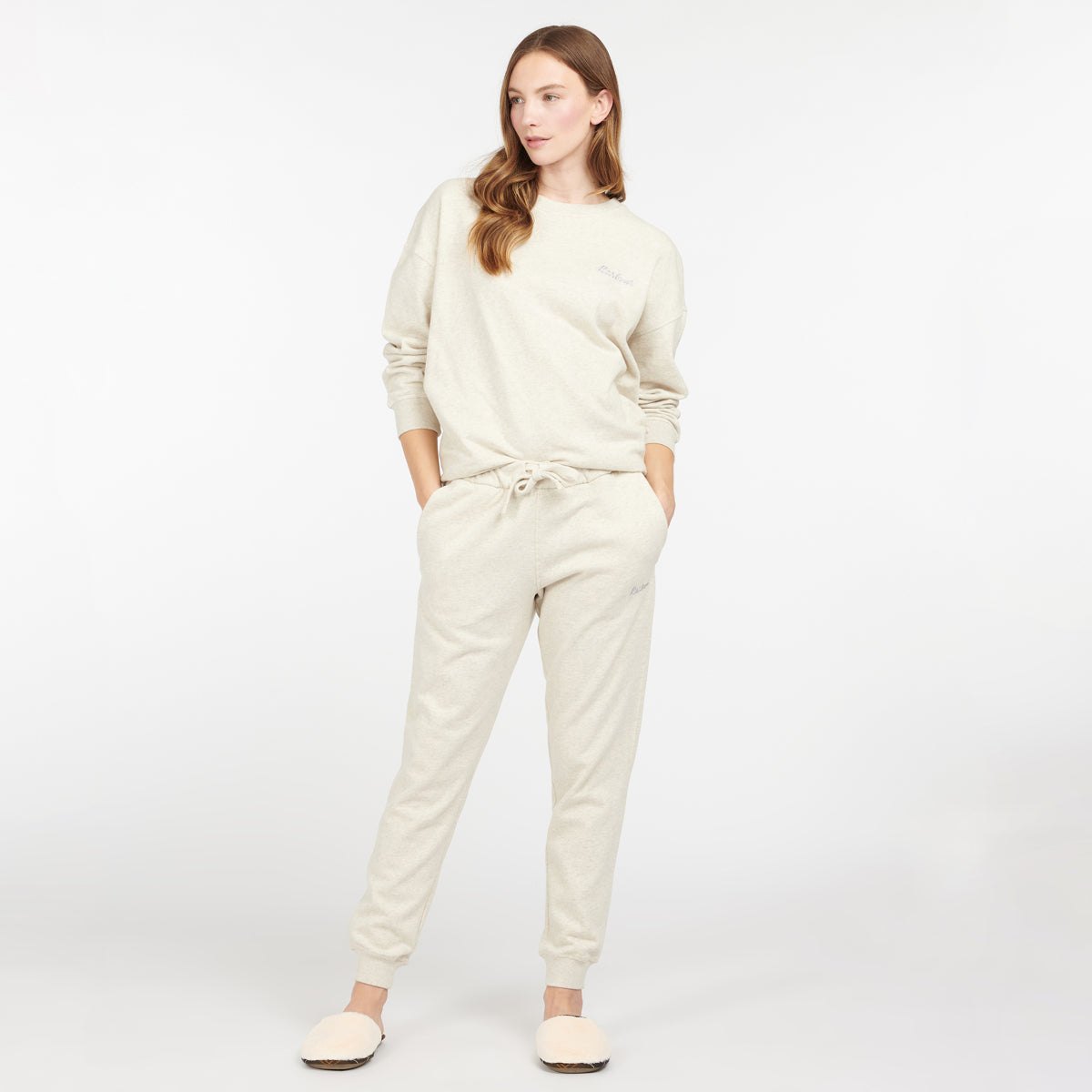 Barbour Rosie Women's Relaxed Lounge Crew Sweater | Ecru Marl