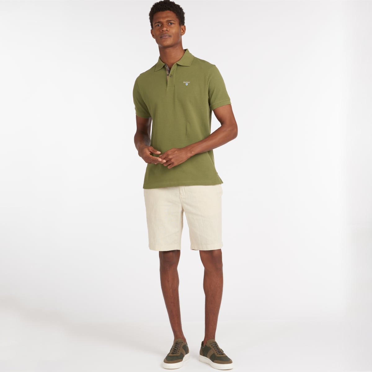 Barbour Tartan Pique Men's Polo Shirt | Burnt Olive