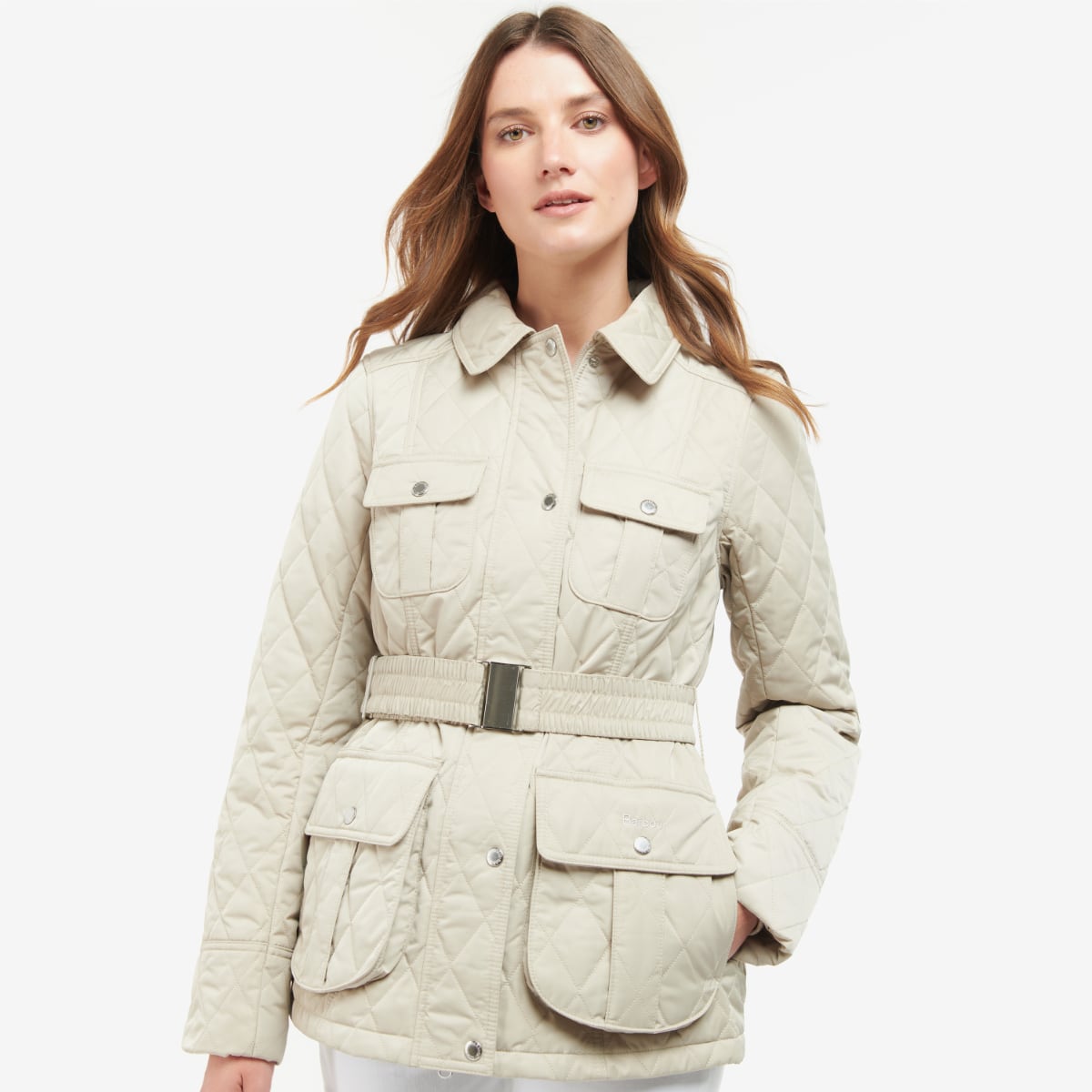 Barbour Belted Defence Women's Quilted Jacket | Light Sand