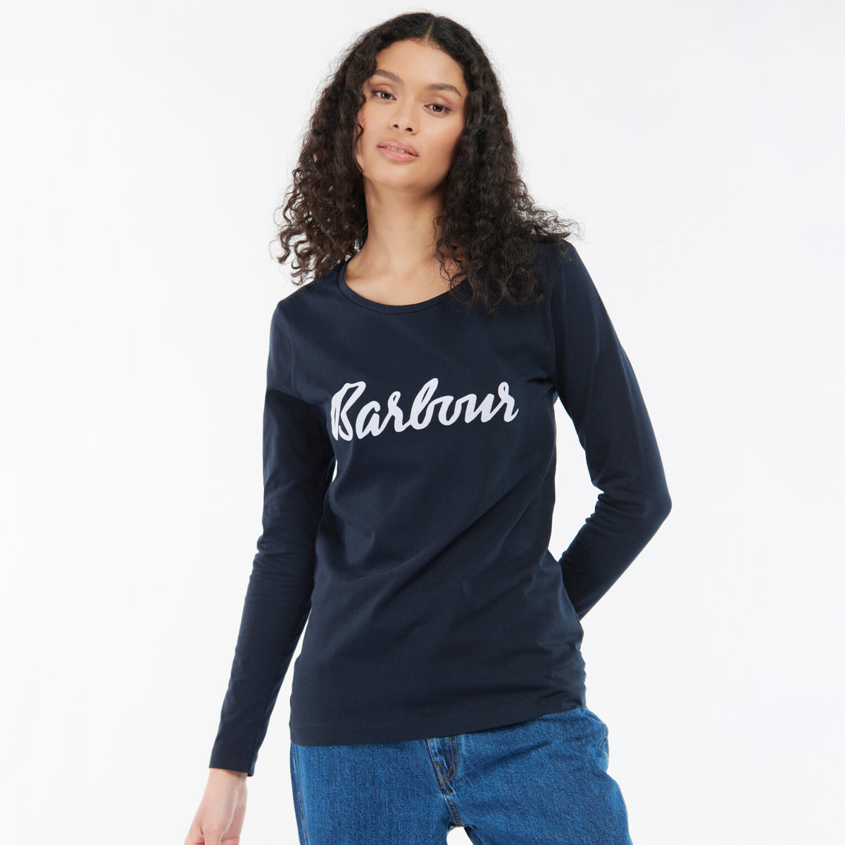 Barbour Otterburn Women's L/S Tee | Navy (White logo)