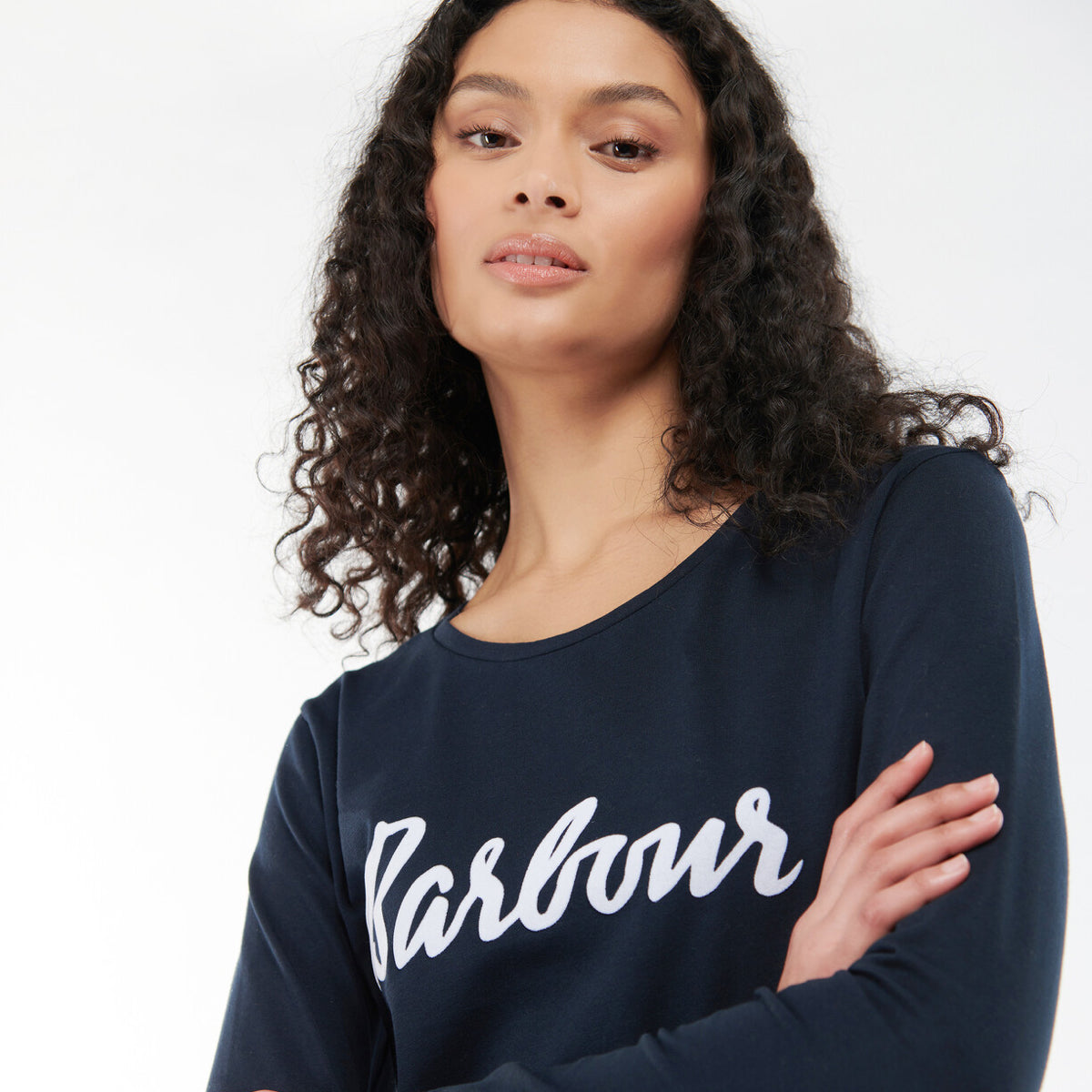 Barbour Otterburn Women's L/S Tee | Navy (White logo)