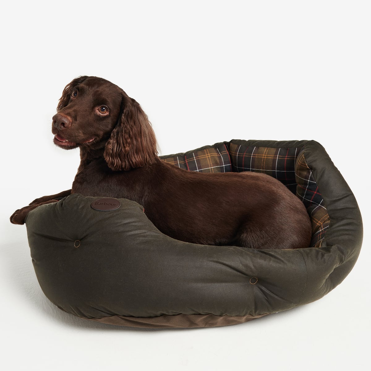 Barbour Waxed Cotton Dog Bed 30 Inch  | Classic / Olive