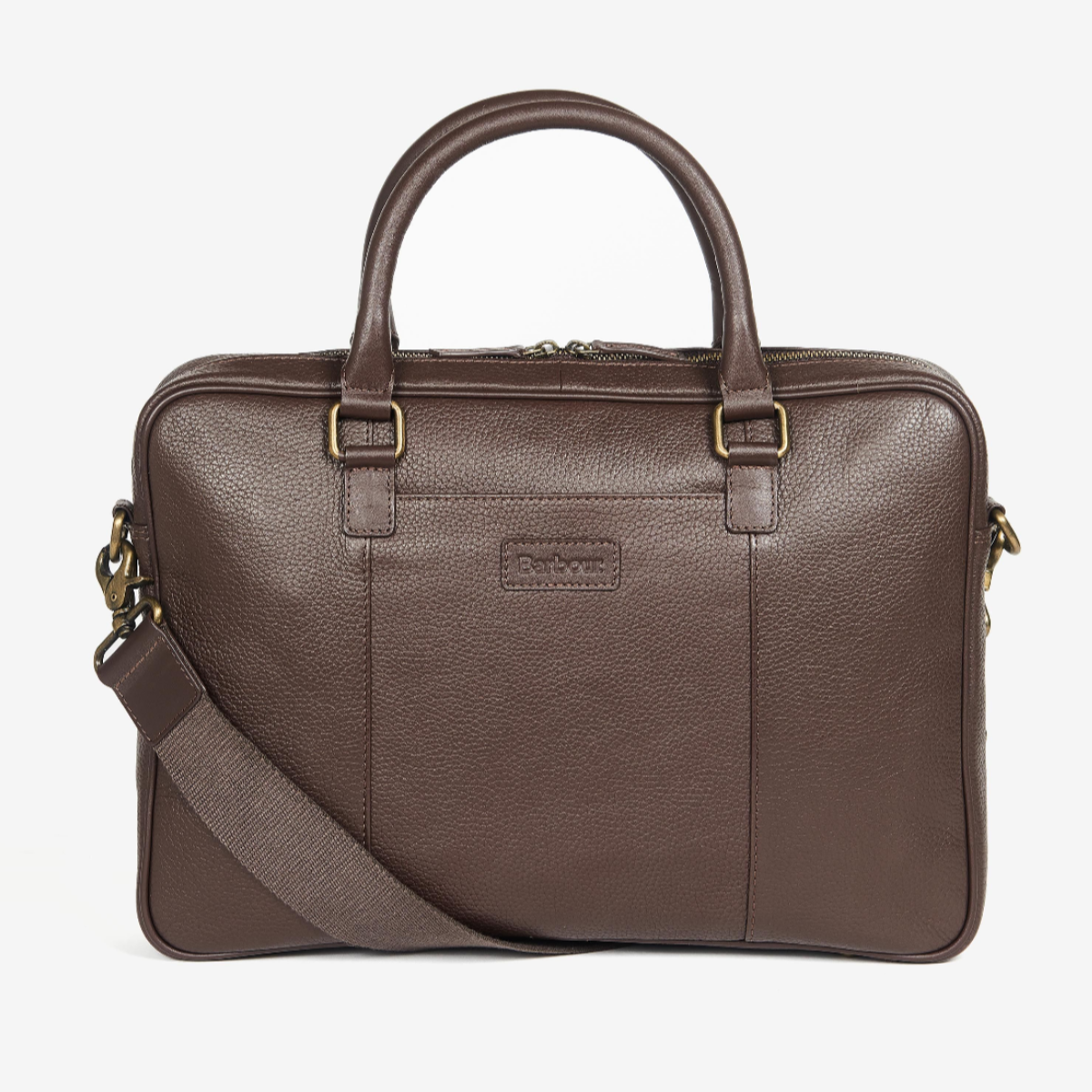 Barbour Highgate Leather Laptop Bag  | Dark Brown