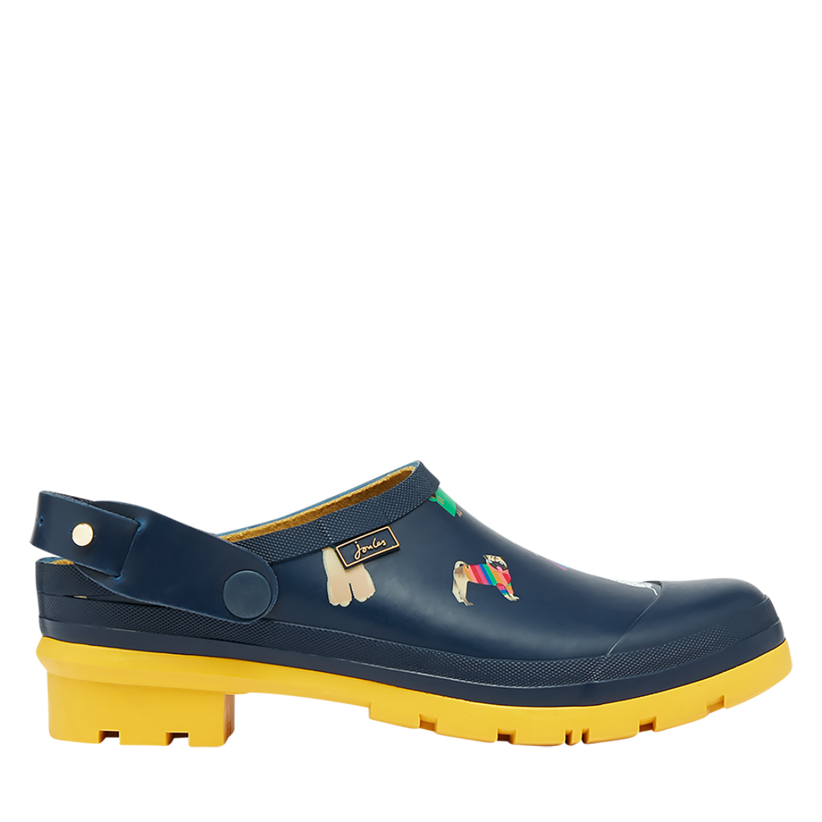 Joules Women's Welly Clog with Back Strap | Navy Rainbow Dog