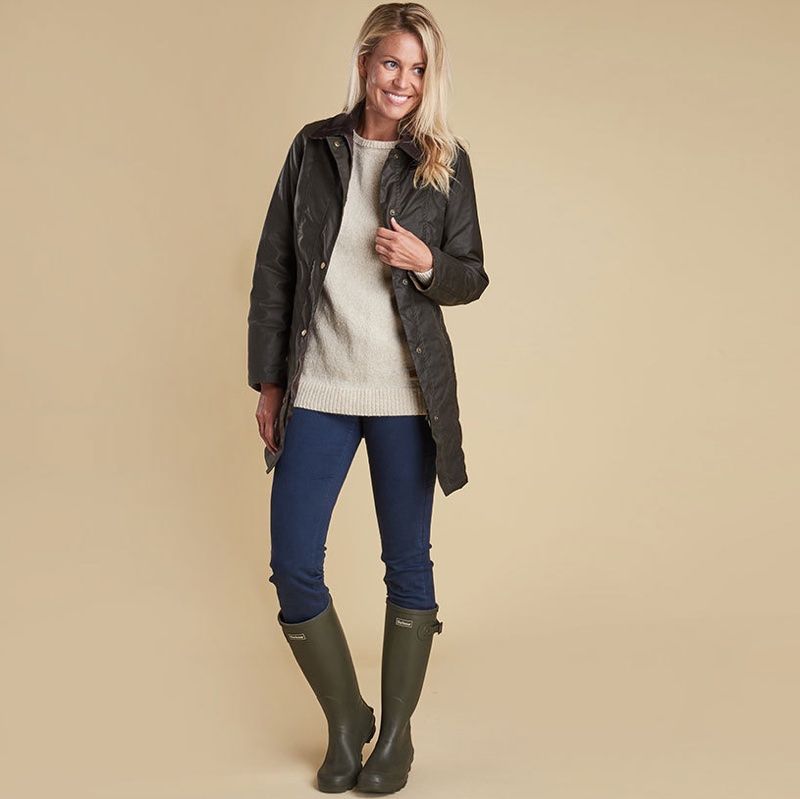 Barbour Belsay Women's Waxed Jacket | Olive
