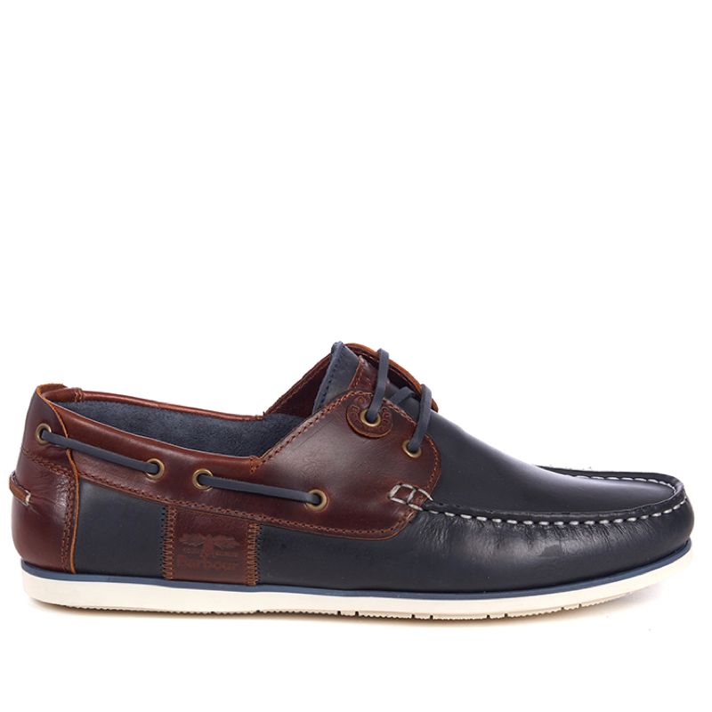 Barbour Capstan Men's Boat Shoe | Navy / Brown