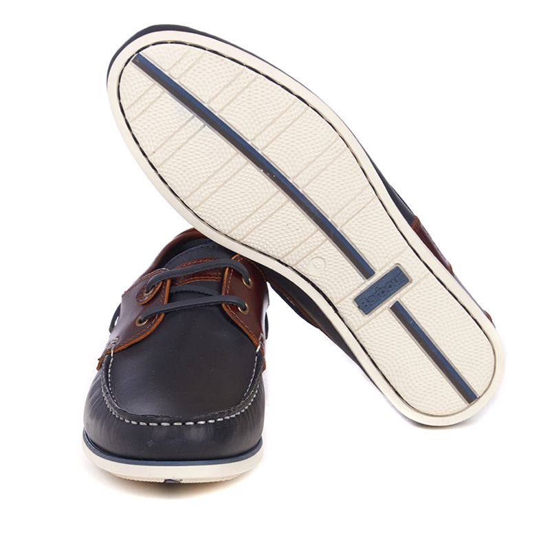 Barbour Capstan Men's Boat Shoe | Navy / Brown