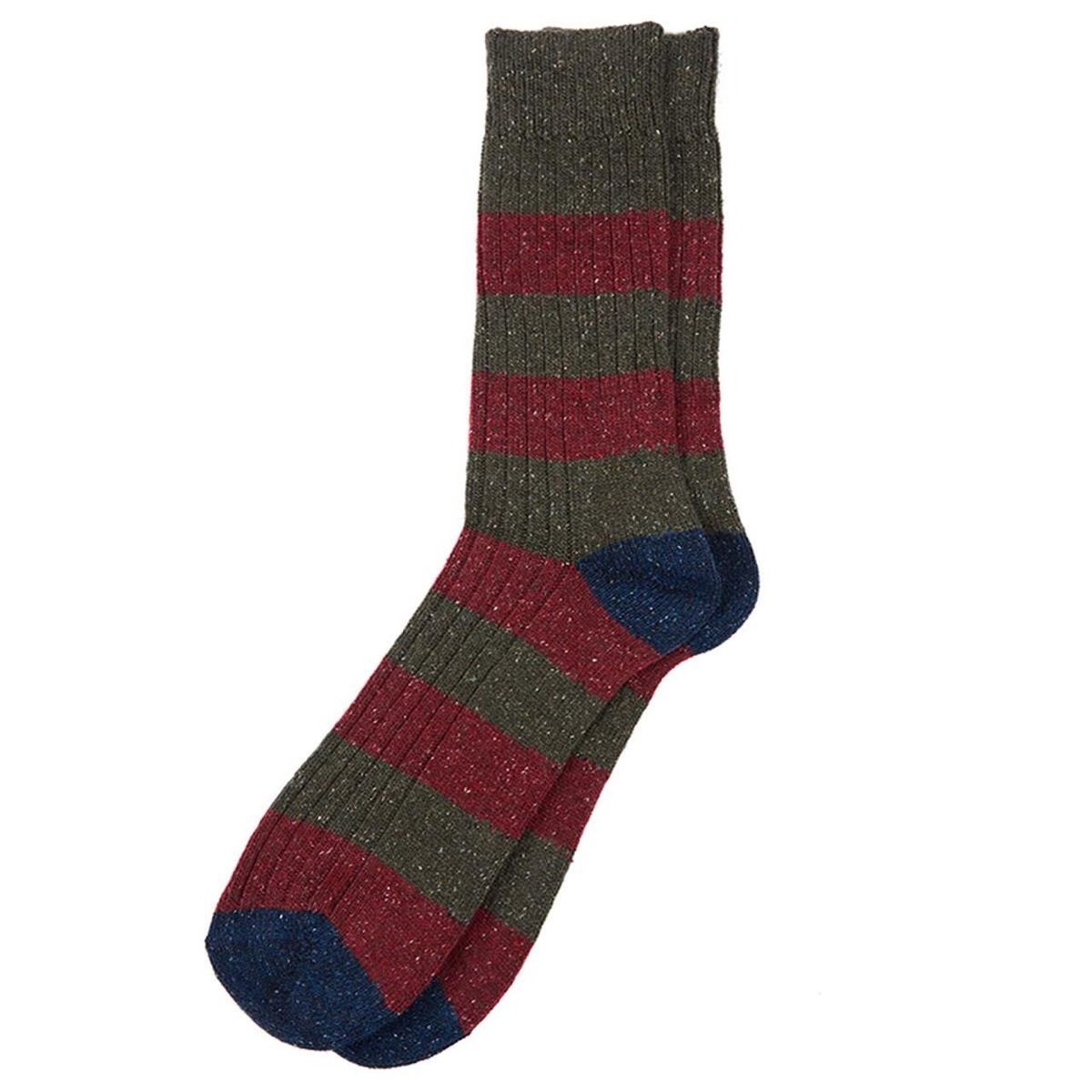 Barbour Houghton Stripe Men's Sock | Olive | Red