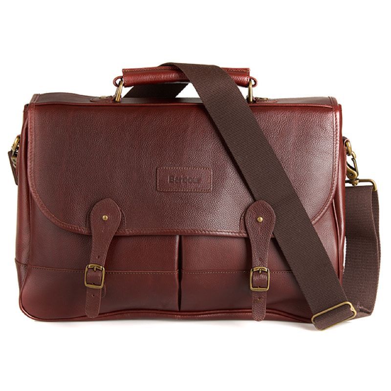 Barbour Leather Briefcase | Dark Brown