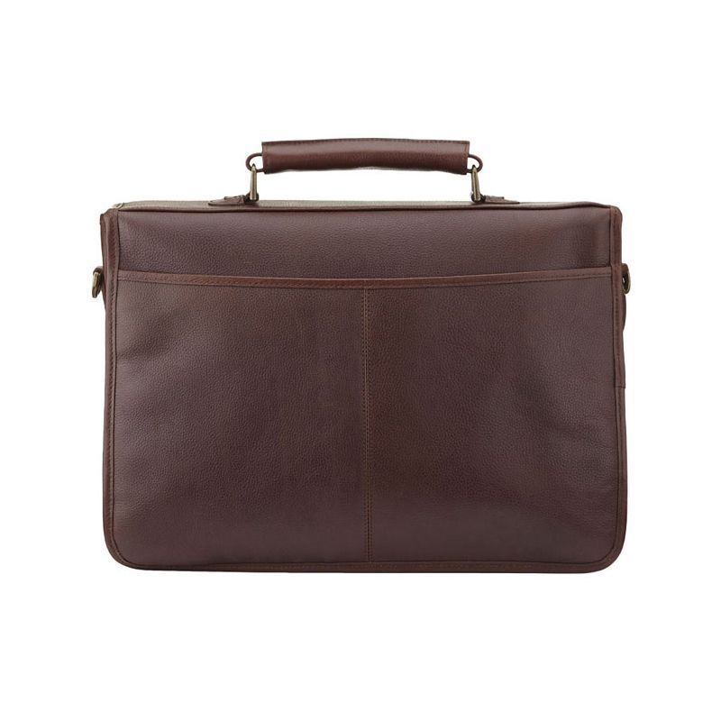 Barbour Leather Briefcase | Dark Brown