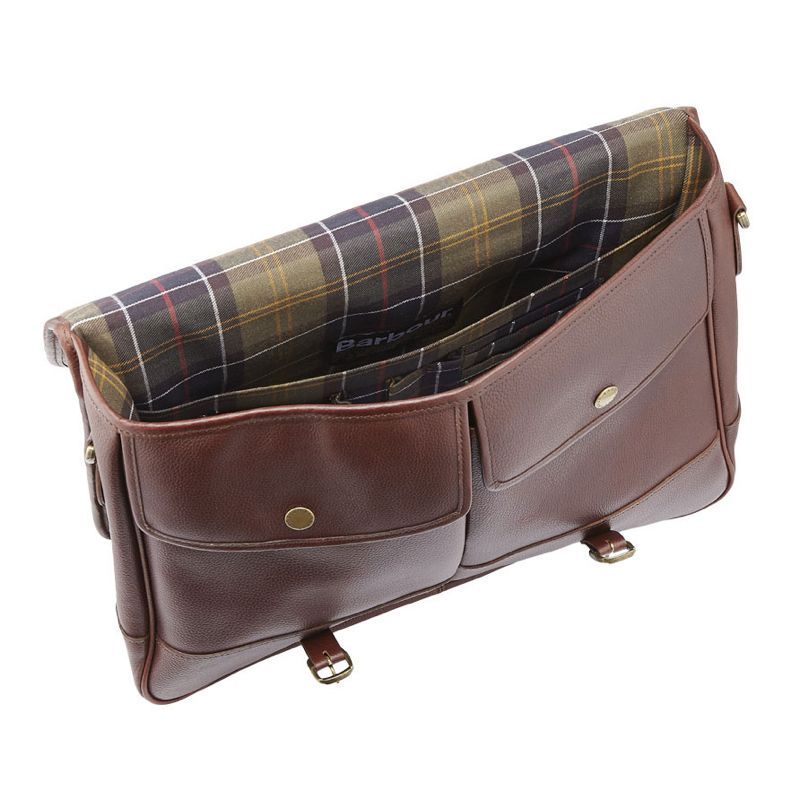 Barbour Leather Briefcase | Dark Brown