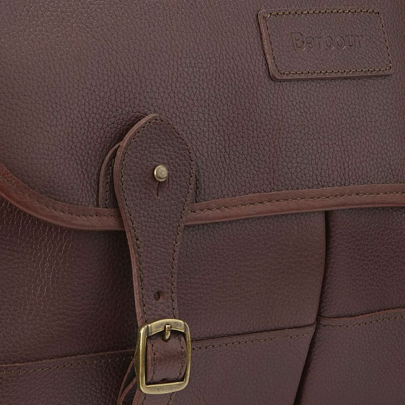 Barbour Leather Briefcase | Dark Brown