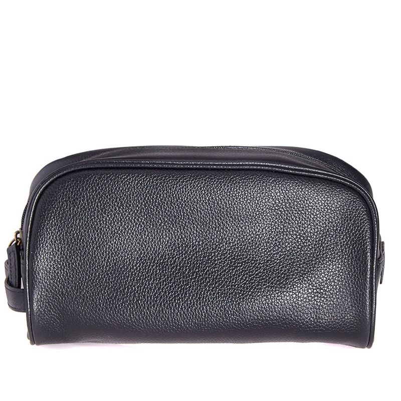 Barbour Leather Washbag | Black