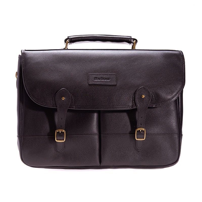 Barbour Leather Briefcase | Chocolate