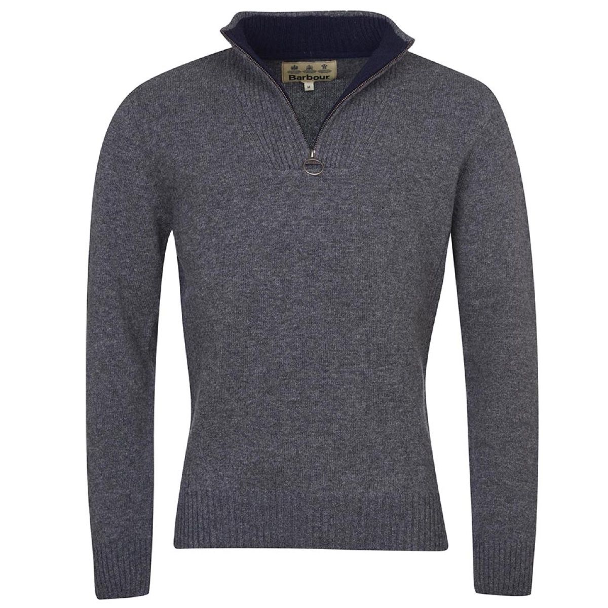 Barbour Nelson Essential Half Zip Men's Jumper | Storm Grey